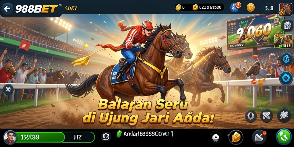 Screenshot gameplay 988BET menampilkan aksi balapan yang mendebarkan.