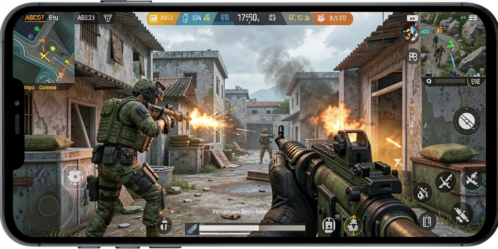 Tangkapan layar gameplay seru dari ABC33 dengan aksi FPS mendebarkan.