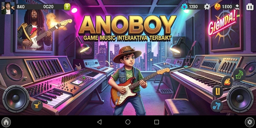 Tampilan gameplay ANOBOY yang seru dan interaktif.