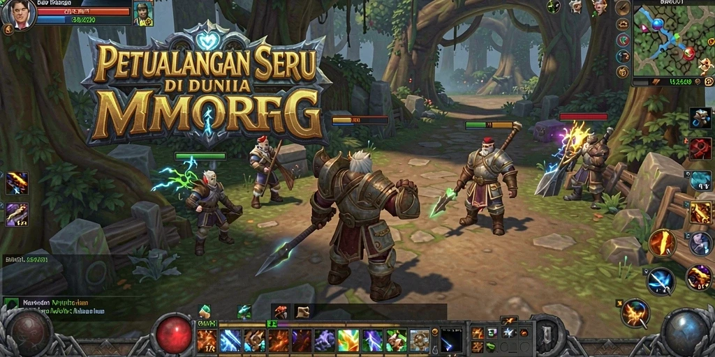 Tampilan seru dari gameplay BARU01 di dunia MMORPG.