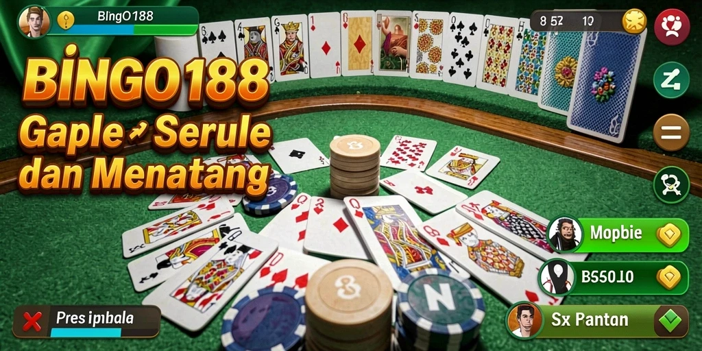Screenshot utama BINGO188 menampilkan gameplay Gaple yang menarik.