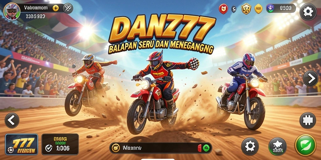 Screenshot gameplay DAN777 yang menunjukkan aksi balapan yang seru.