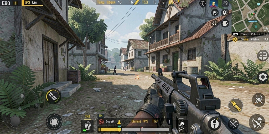 Screenshot E88 menampilkan aksi intense dalam gameplay TPS yang mendebarkan.