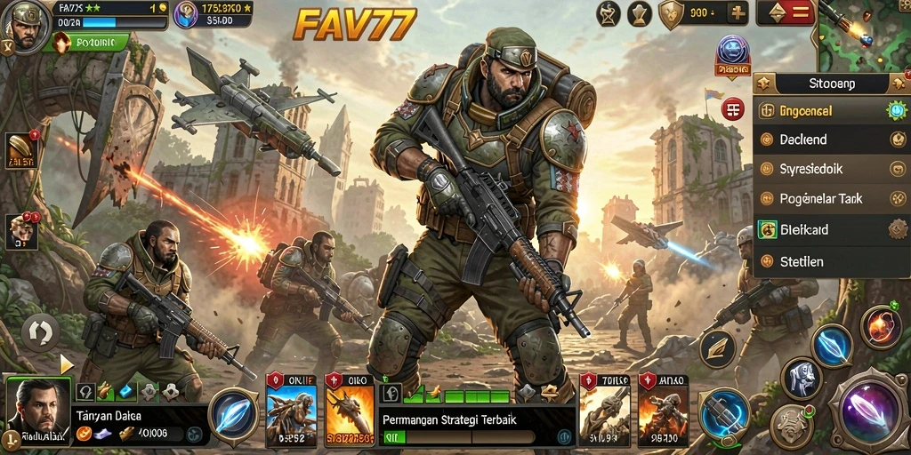 Tampilan gameplay strategis yang intens dan mendebarkan di FAV77.