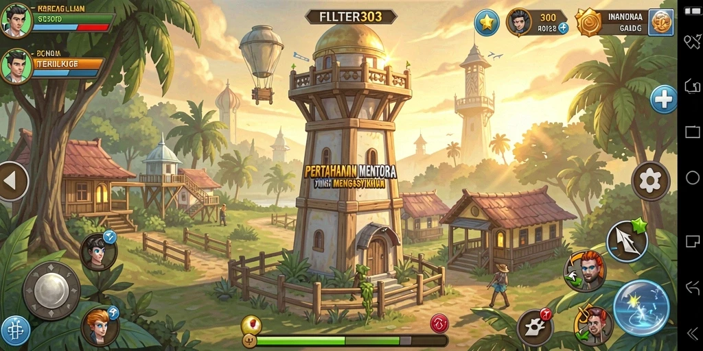 Tampilan aksi permainan Tower Defense yang seru dan strategis.