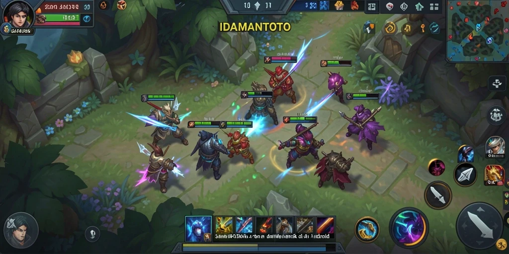 Tampilan gameplay seru dari IDAMANTOTO, pertarungan tim yang intens.
