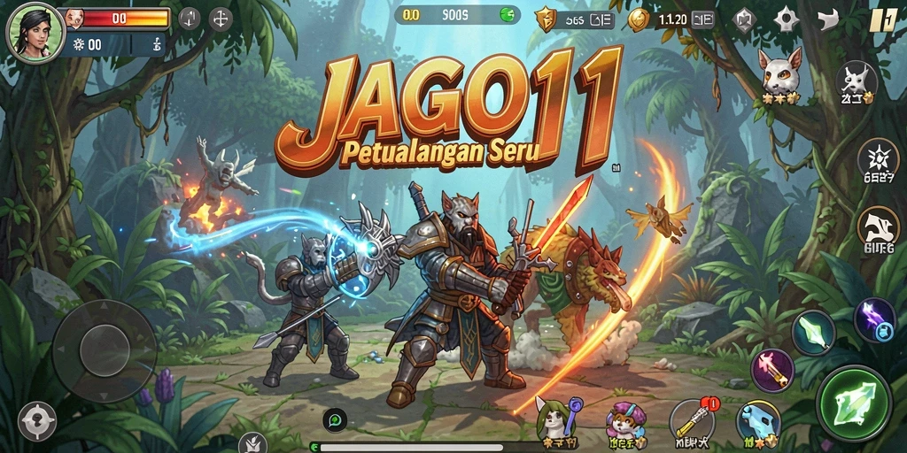 Screenshot utama JAGO11 menampilkan aksi seru dalam petualangan menakjubkan.