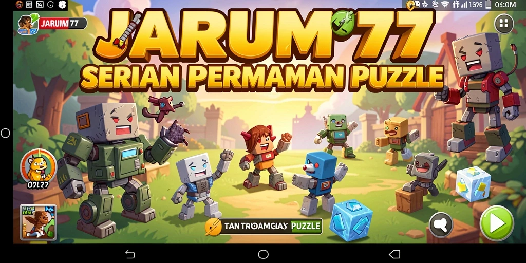 Tampilan gameplay seru dalam JARUM77 yang penuh warna.
