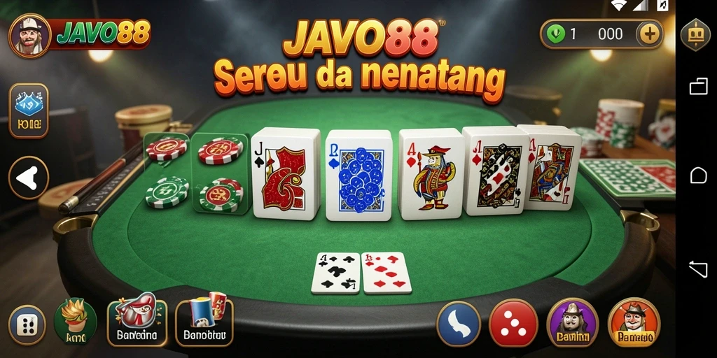 Tampilan gameplay seru di JAVO88 dengan pemain yang berkompetisi.