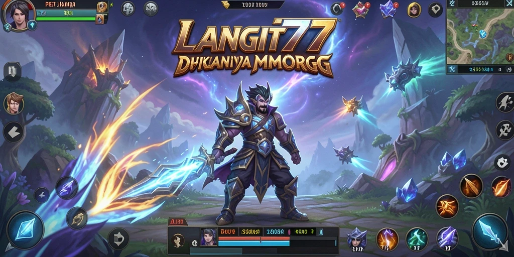 Screenshot gameplay LANGIT77 menampilkan pertarungan yang seru dan grafik visual menakjubkan.