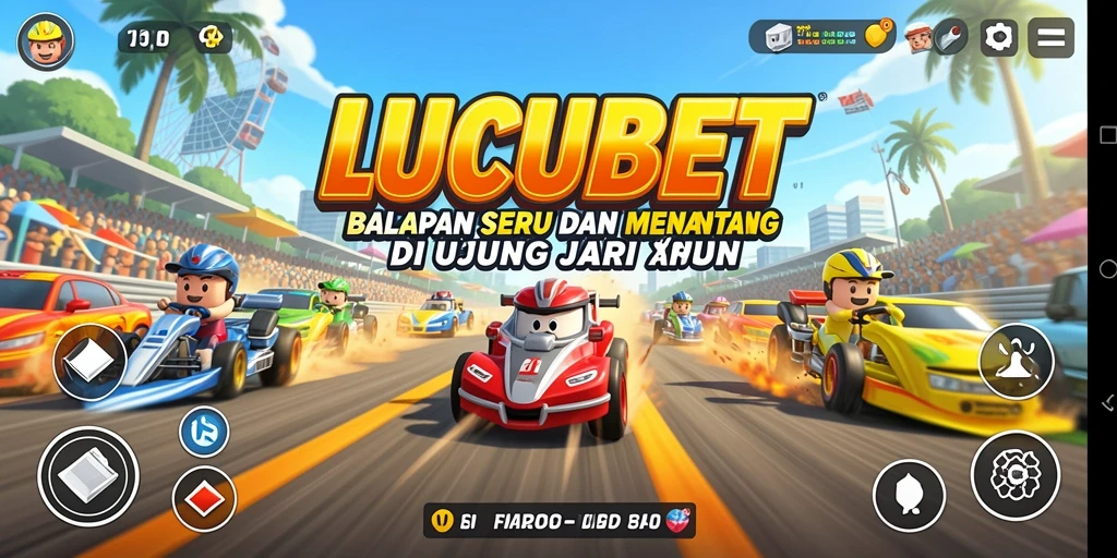 Tampilan gameplay balapan yang mendebarkan di LUCUBET