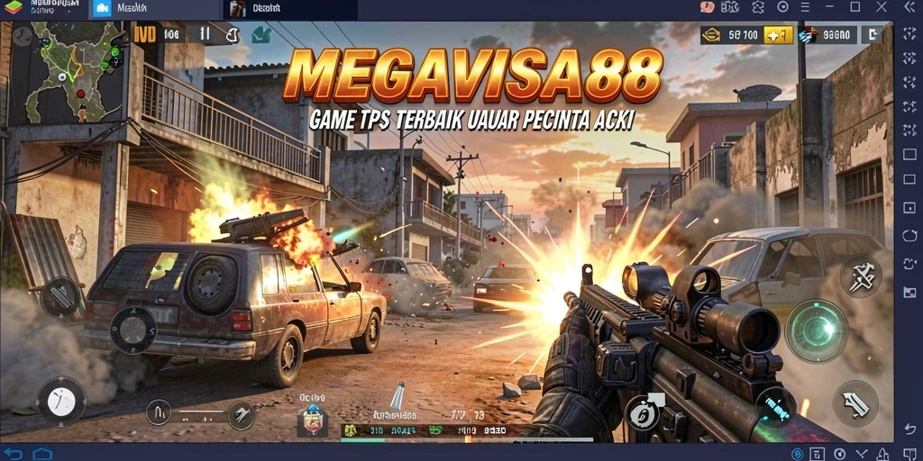 Tampilan menakjubkan dari gameplay MEGAVISA88 dalam aksi TPS.
