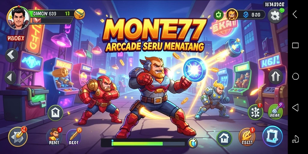 Tampilan gameplay seru dan menantang dari MONTE77.