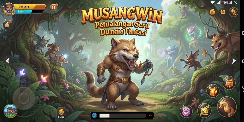 Gameplay seru dalam MUSANGWIN dengan grafis yang menawan.