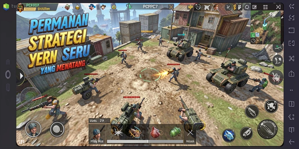 Screenshot PCPC7 menampilkan perang strategi yang seru.