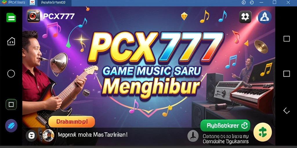 Tampilan gameplay PCX777 yang penuh energi dan warna.