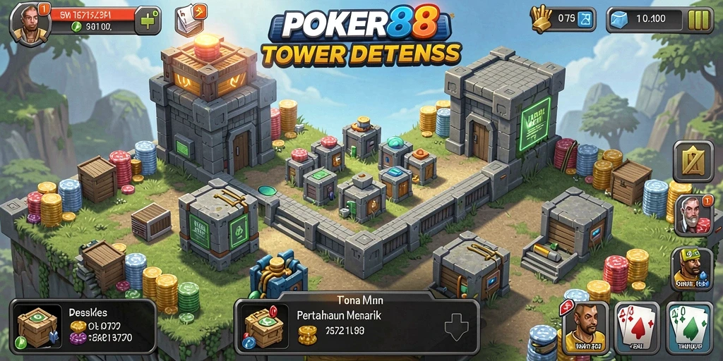 Tampilan gameplay POKER88 yang seru dan mengasyikkan dalam Tower Defense.