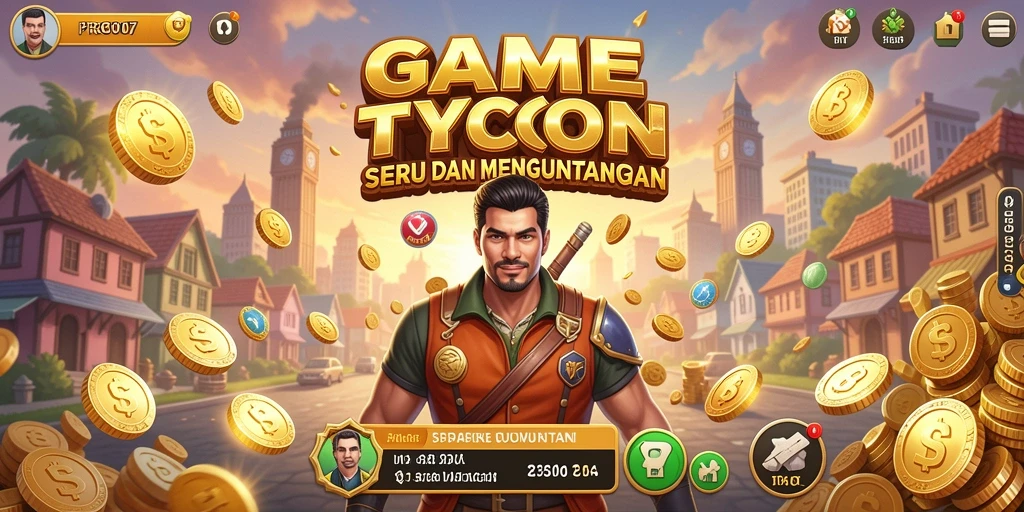 Tampilan gameplay PRG007 yang menampilkan manajemen bisnis yang dinamis.