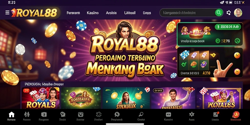 Tampilan screenshot utama ROYAL88 dengan aksi permainan Kasino yang intens.