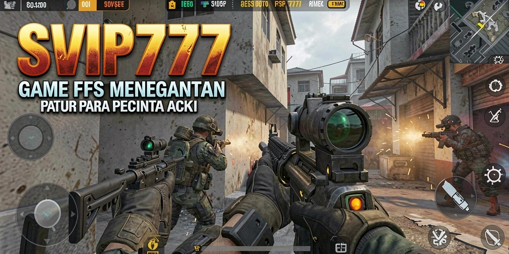 Screenshot utama menampilkan aksi intens dalam permainan FPS.