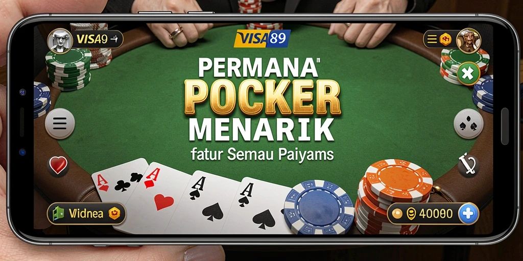 Tampilan gameplay Poker yang kompetitif dan seru di VISA89.
